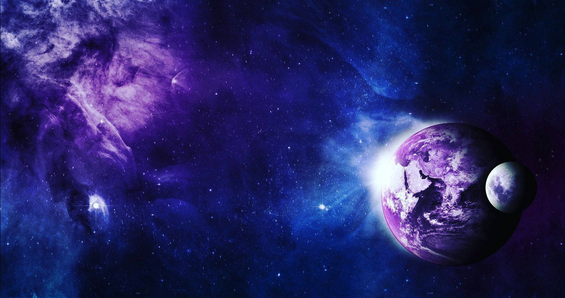 Purple Mercury In Space Wallpaper