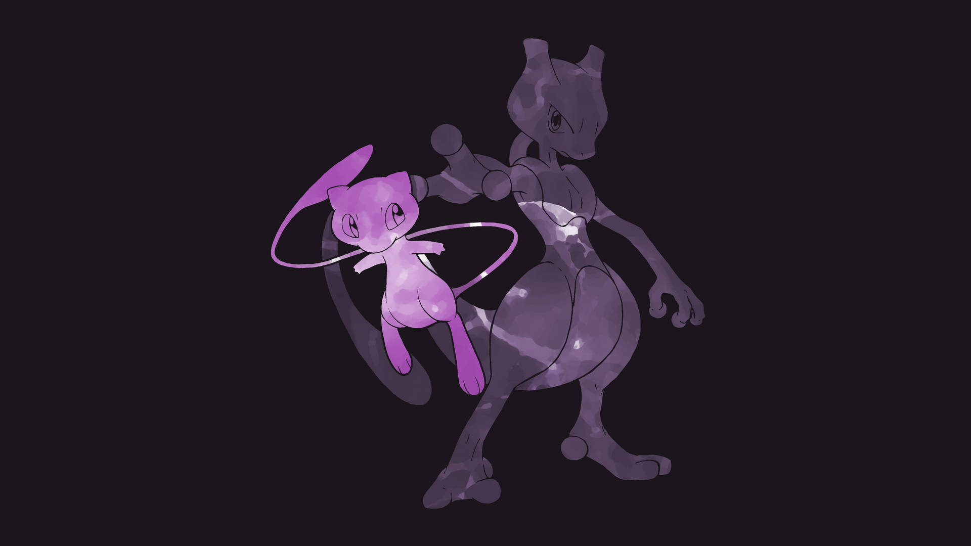 Purple Mew And Mewtwo