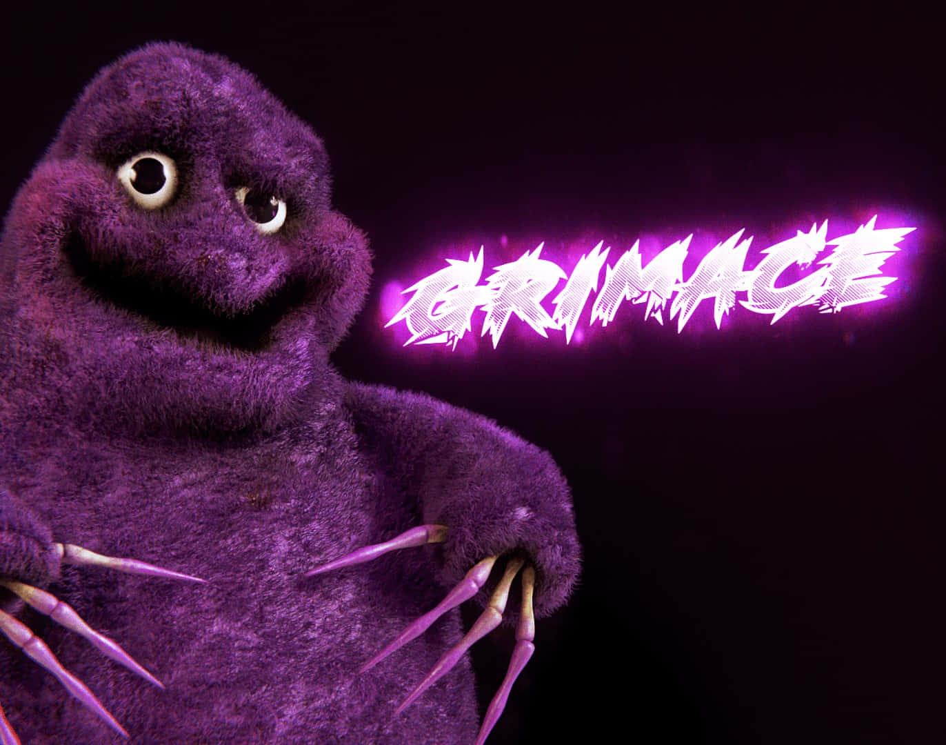 Purple Monster Grimace Illustration Wallpaper