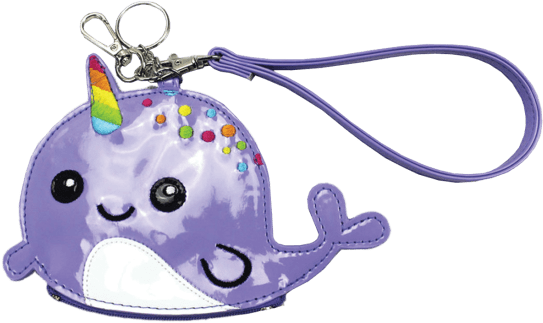 Purple Narwhal Keychain Accessory PNG
