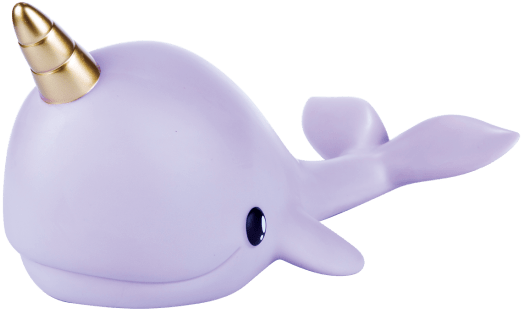 Purple Narwhal Toy Figure PNG