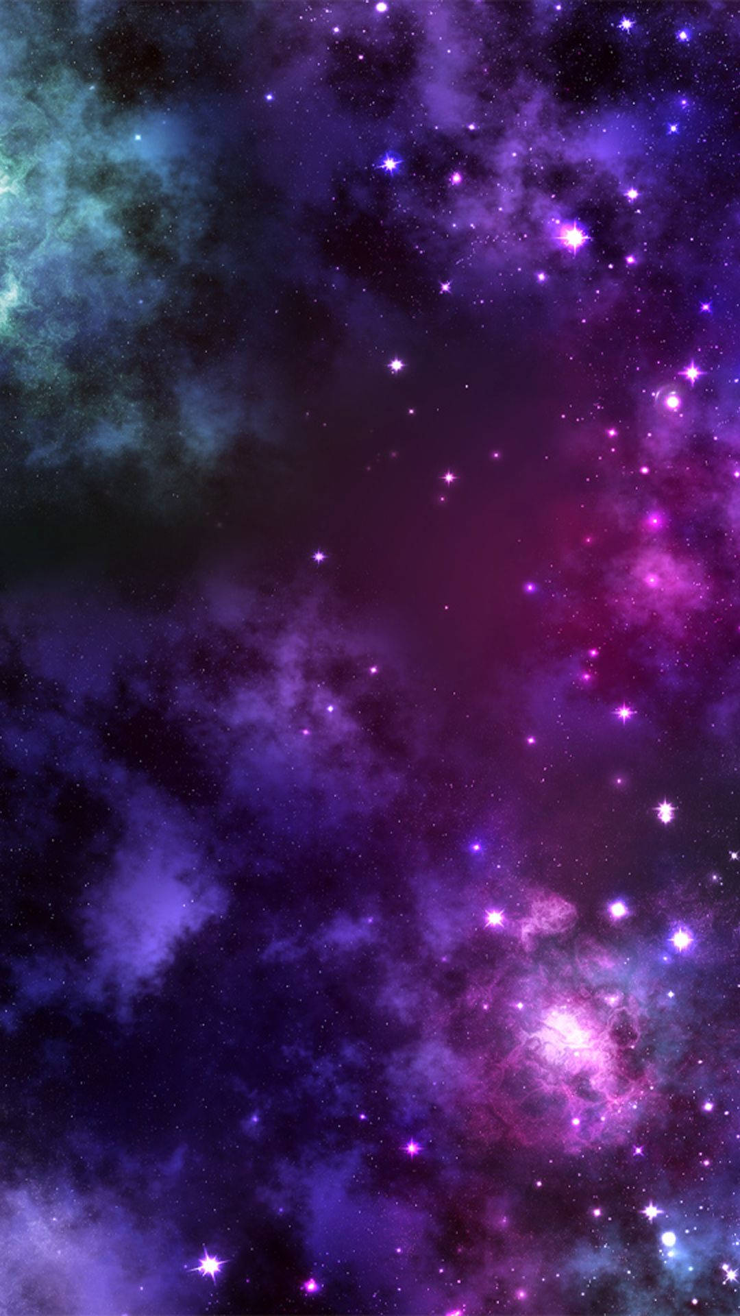 Purple nebula galaxy filled with bright twinkling stars in the space, Galaxy HD wallpaper