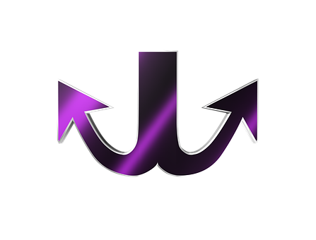 Purple Neon Arrow Logo PNG