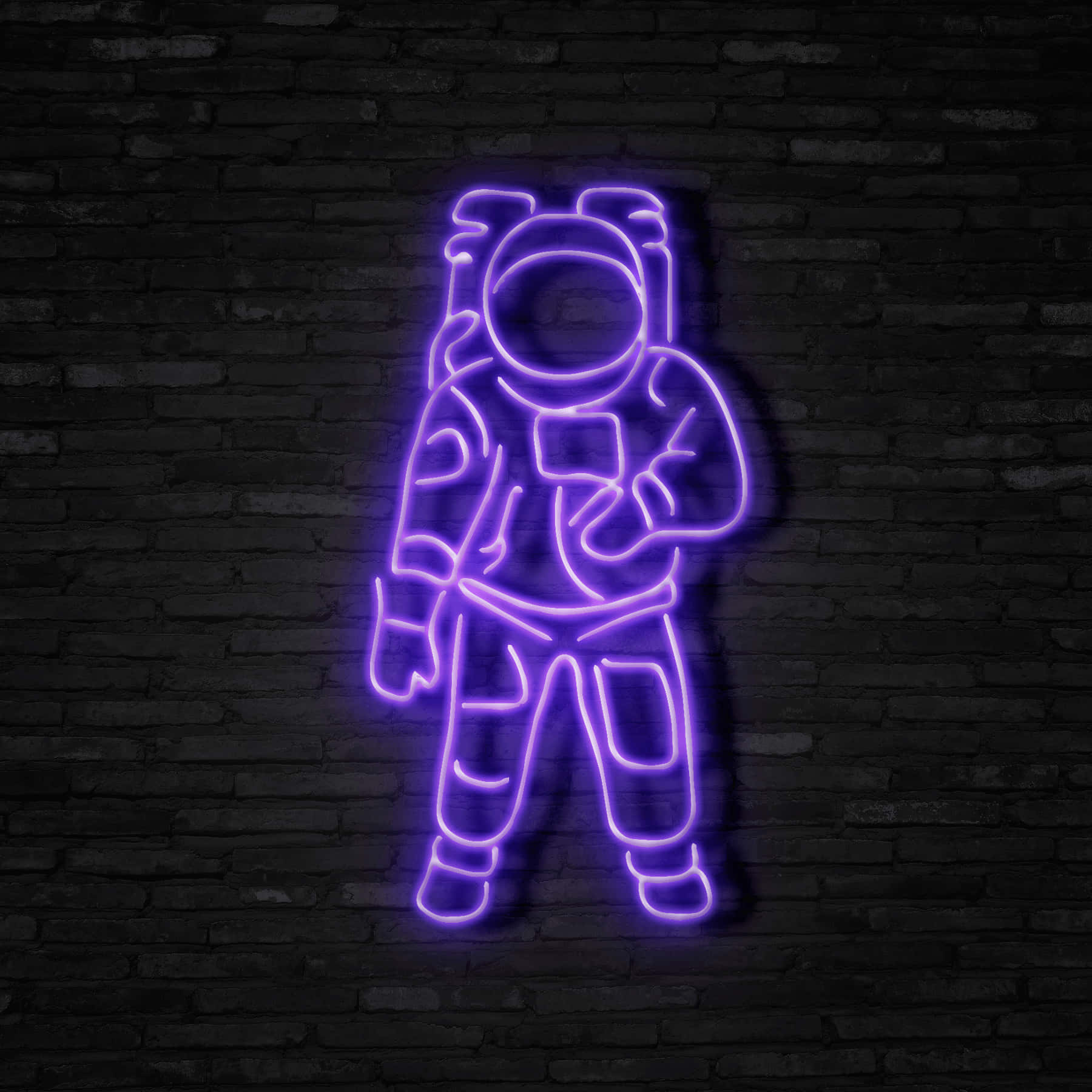 Purple Neon Astronaut Wallpaper