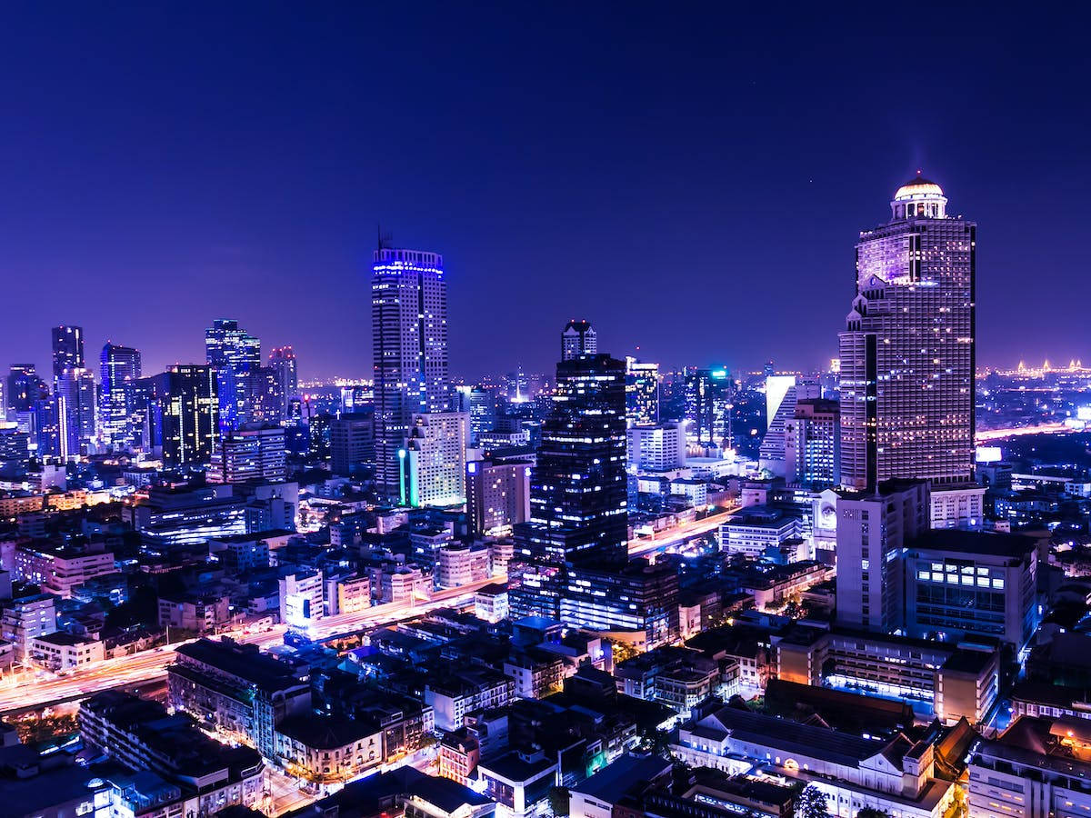 Download Purple Neon Bangkok City At Night Wallpaper 
