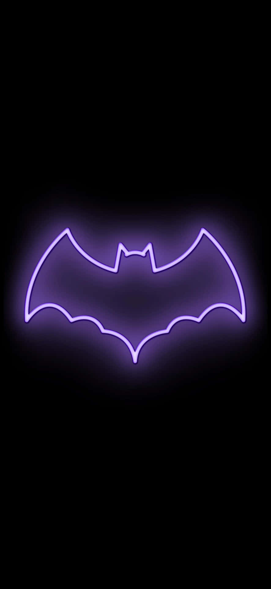 Purple Neon Bat Symbol Wallpaper
