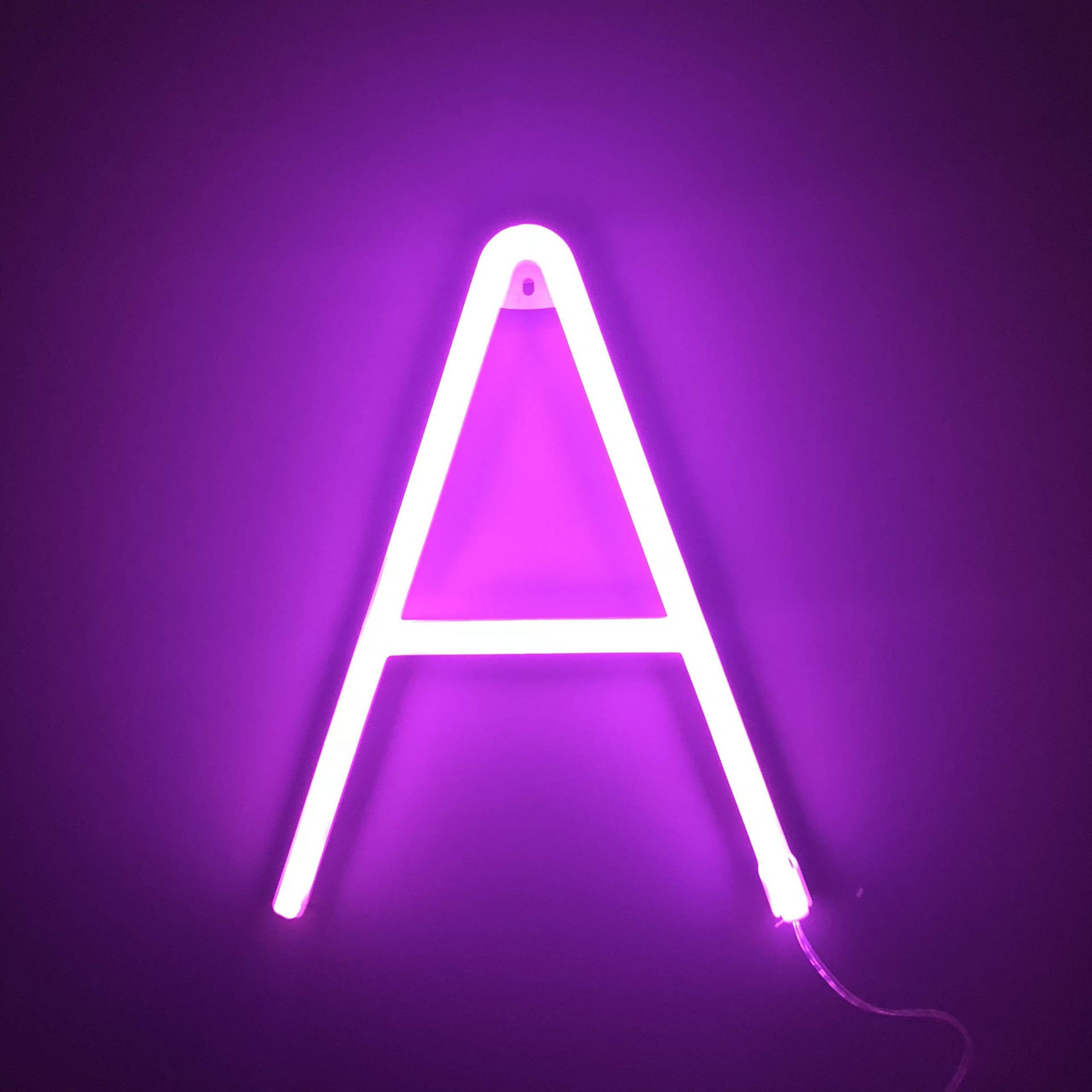 Purple Neon Capital Alphabet Letter A Picture