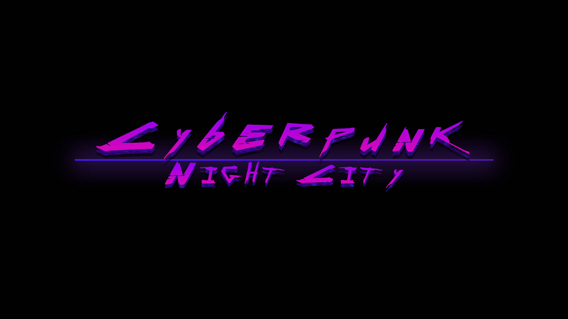Purple Night City Cyberpunk Desktop Wallpaper