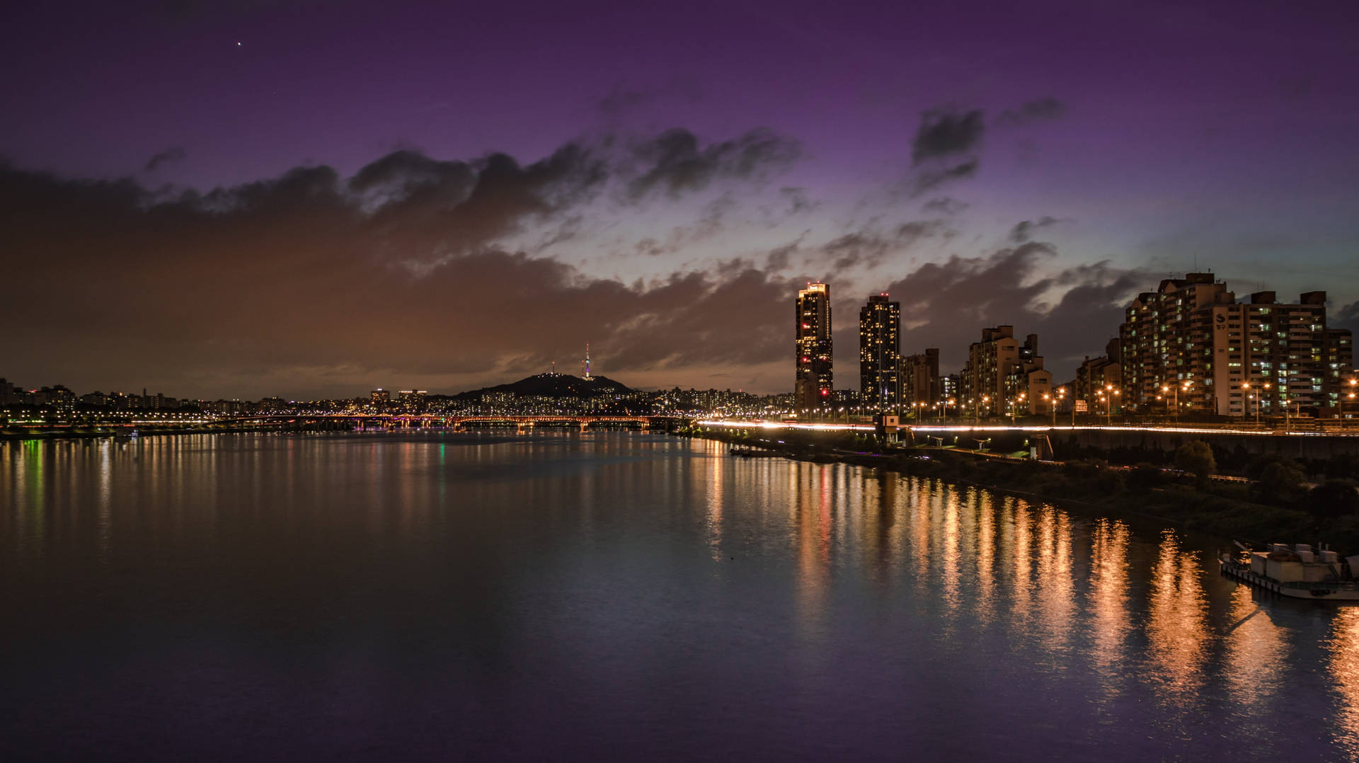 Purple Night River View
