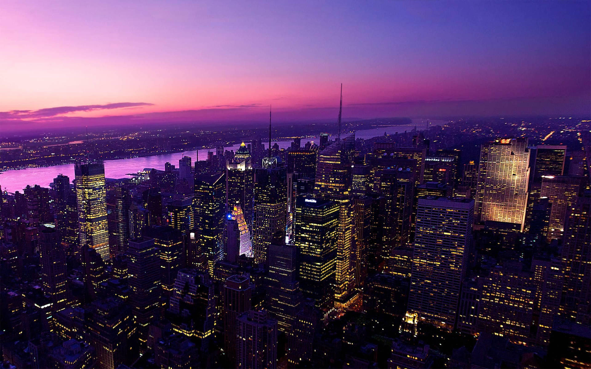 Purple Night Sky New York Night Iphone Wallpaper