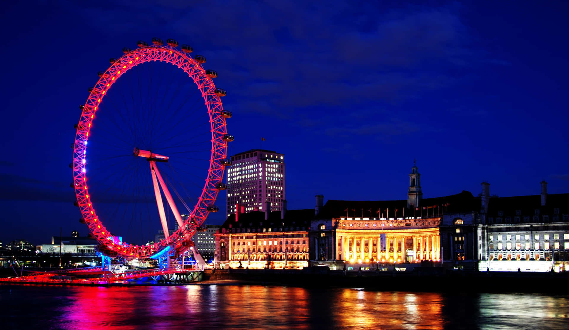 Cielonocturno Morado Sobre El London Eye. Fondo de pantalla