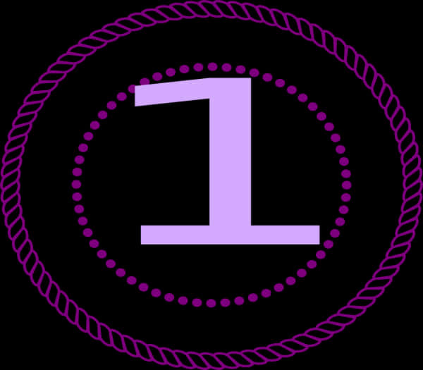 Purple Number One Vector PNG