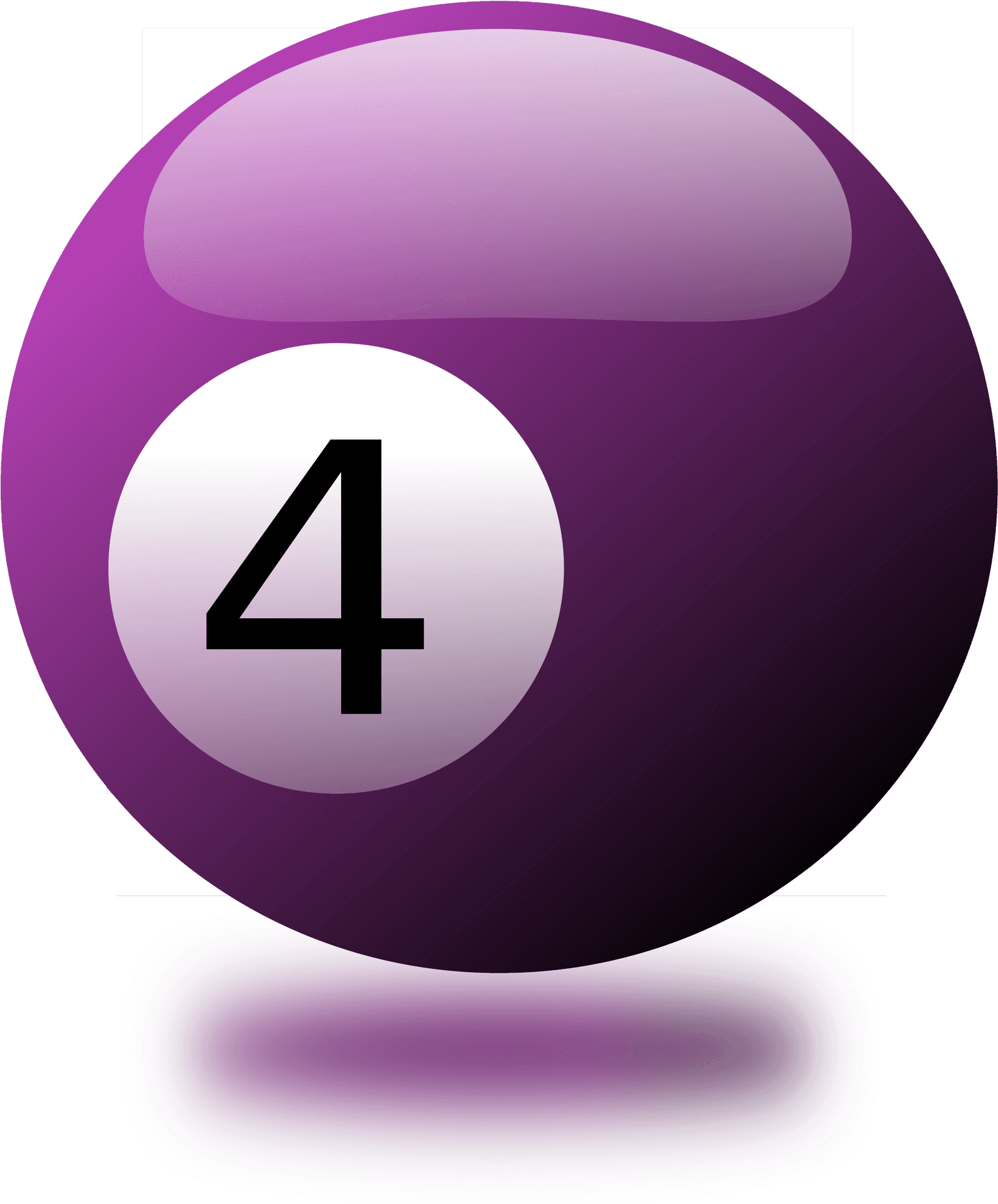 Purple Number4 Billiard Ball PNG