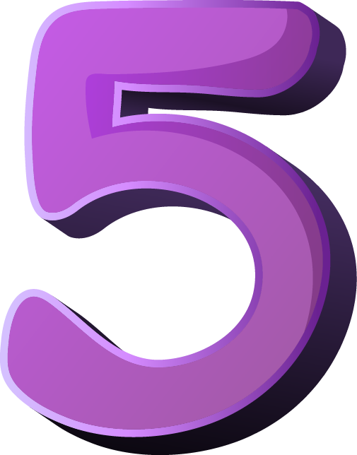 Purple Number5 Graphic PNG