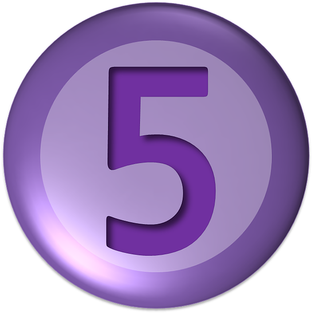 Purple Number5 Icon PNG