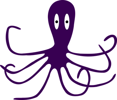 Purple Octopus Cartoon PNG