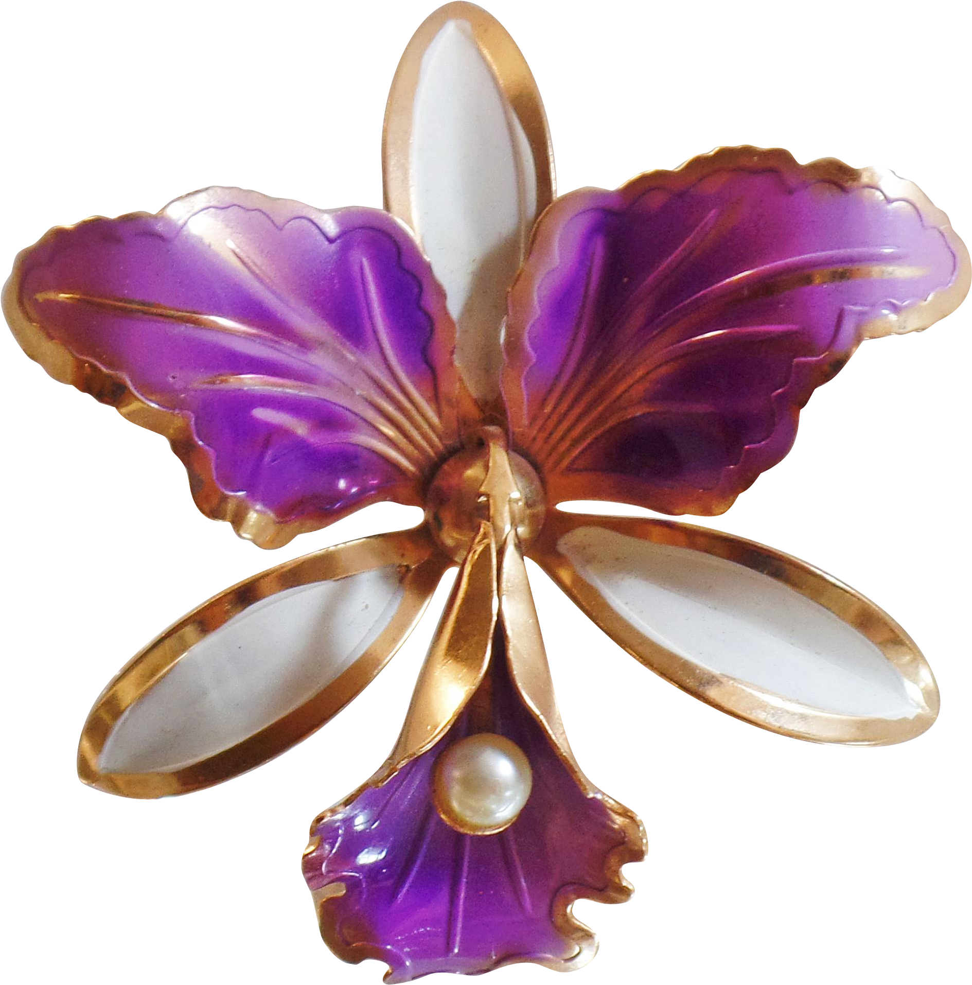 Purple Orchid Brooch Jewelry PNG