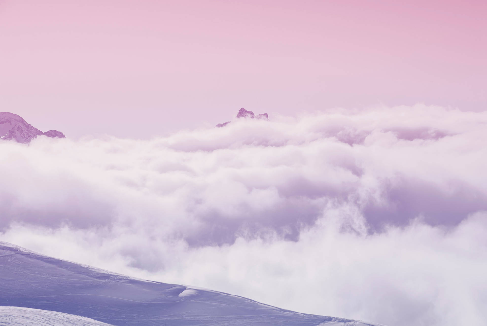 Purple Pastel Aesthetic Cloudy Mountain Peak