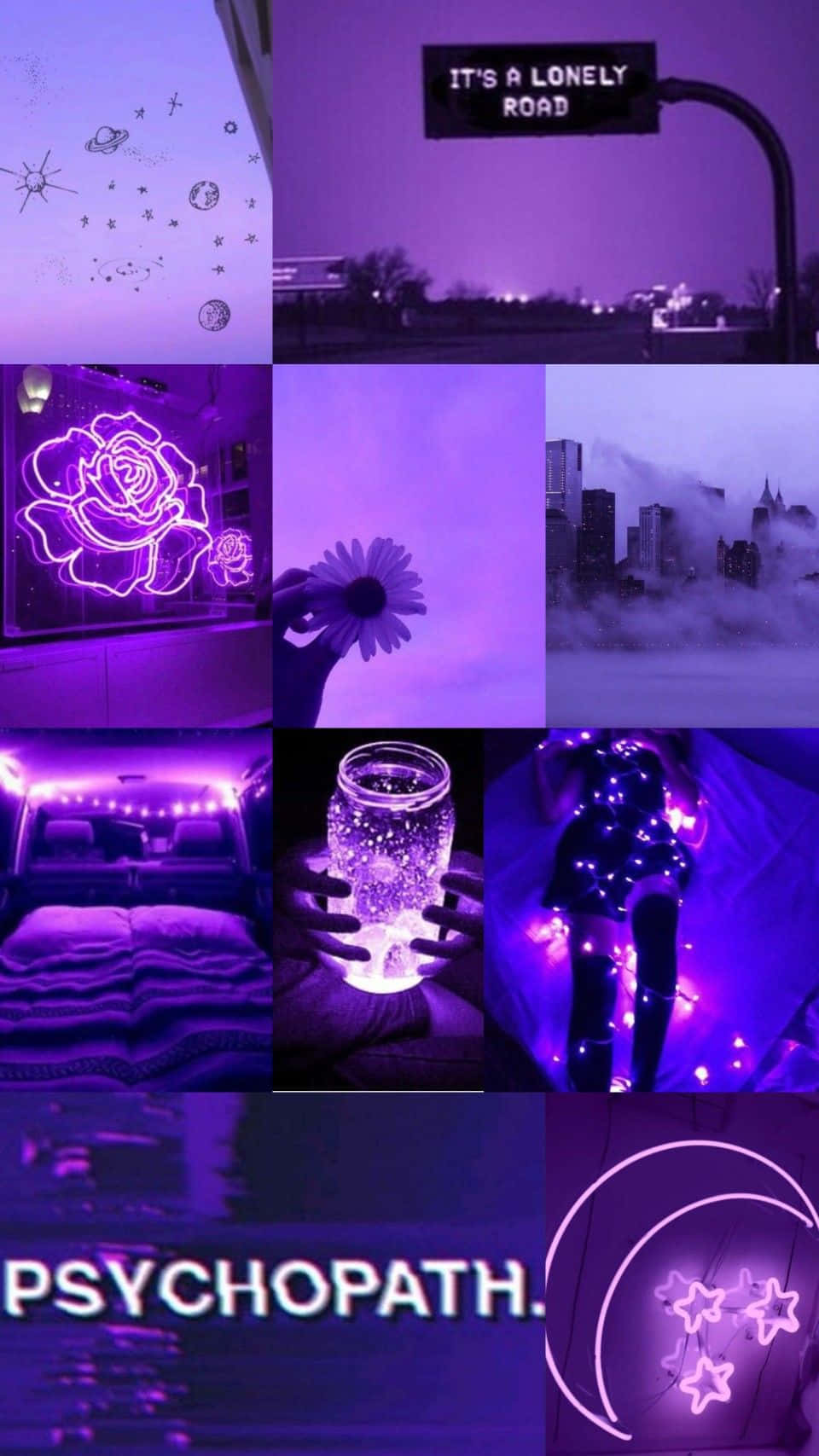 Collage Art Purple Pastel iPhone Wallpaper