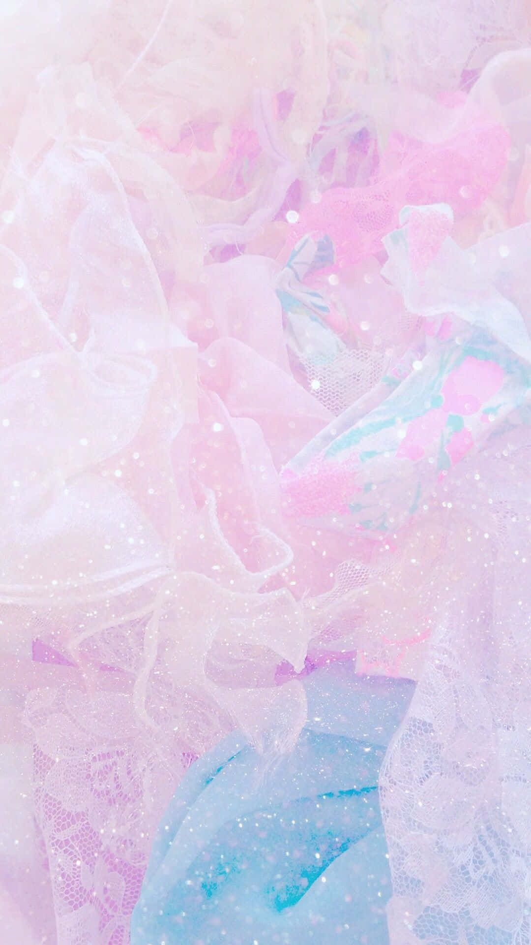 A Bunch Of Pink And Blue Tissue Paper Wallpaper