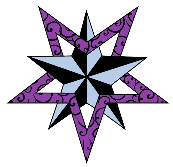 Purple Patterned Star Tattoo Design PNG