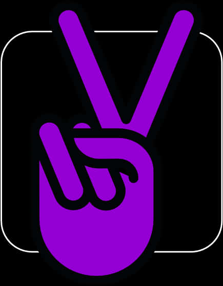 Purple Peace Sign Graphic PNG