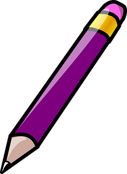 Purple Pencil Illustration PNG