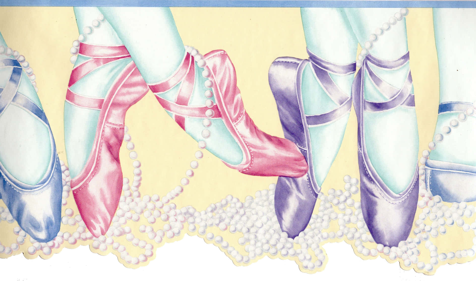 Artede Zapatillas De Ballet Púrpuras Y Rosas. Fondo de pantalla