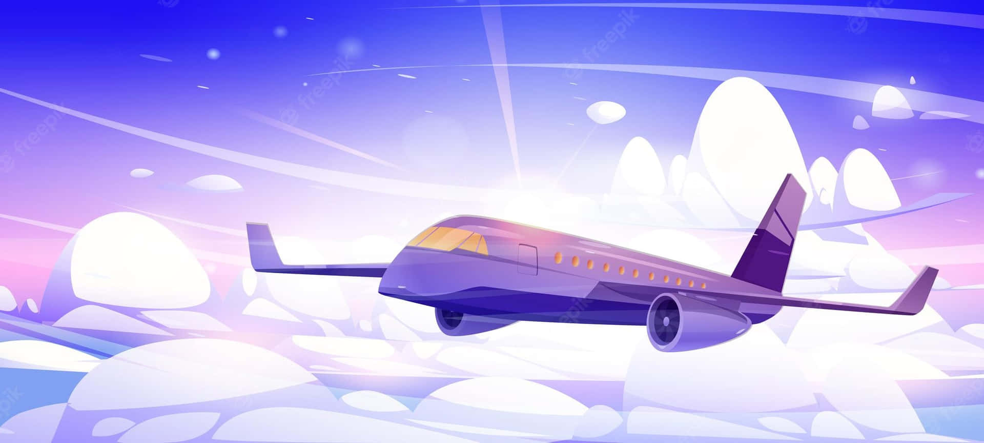 Purple Plane Background Digital Art Wallpaper