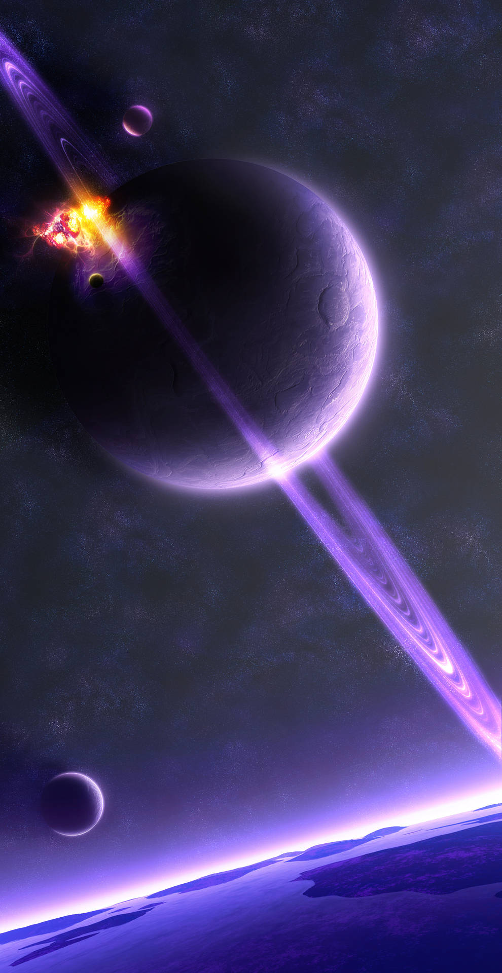 Purple Planet Saturn Wallpaper