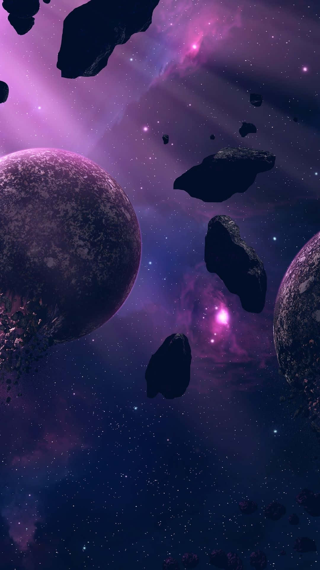 Purple Planetary Nebula Space Art Wallpaper