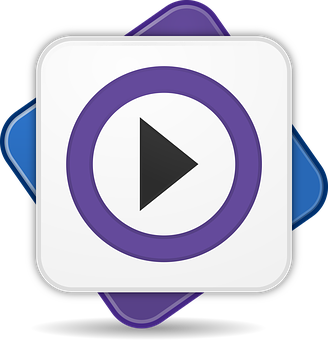 Purple Play Button Icon PNG