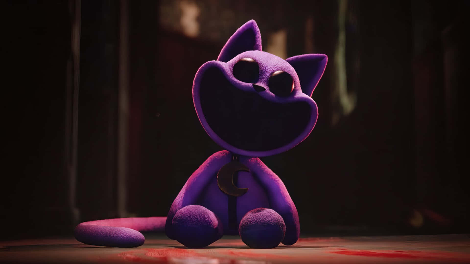 Download Purple Plush Cat Toy Smiling Wallpaper | Wallpapers.com