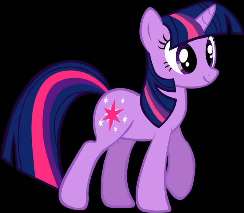 Purple Ponywith Star Cutie Mark PNG