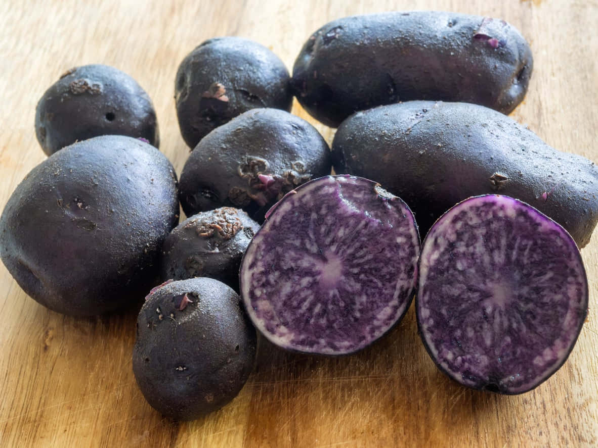 Enjoy the unique nutritional goodness of a Purple Potato Wallpaper