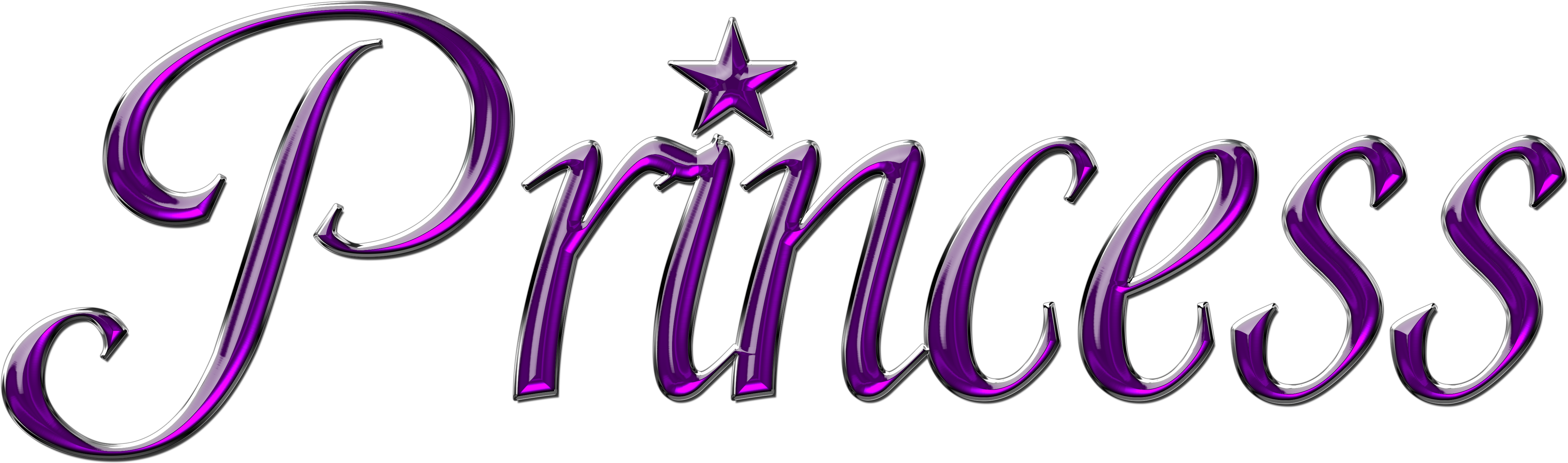 Purple Princess Text Graphic PNG