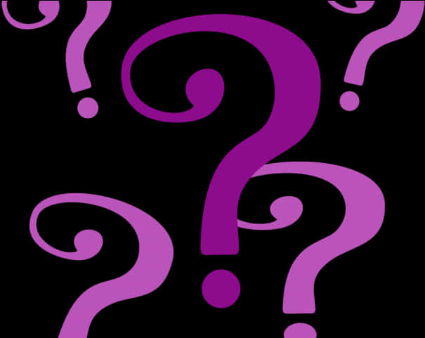 Purple Question Marks Black Background PNG