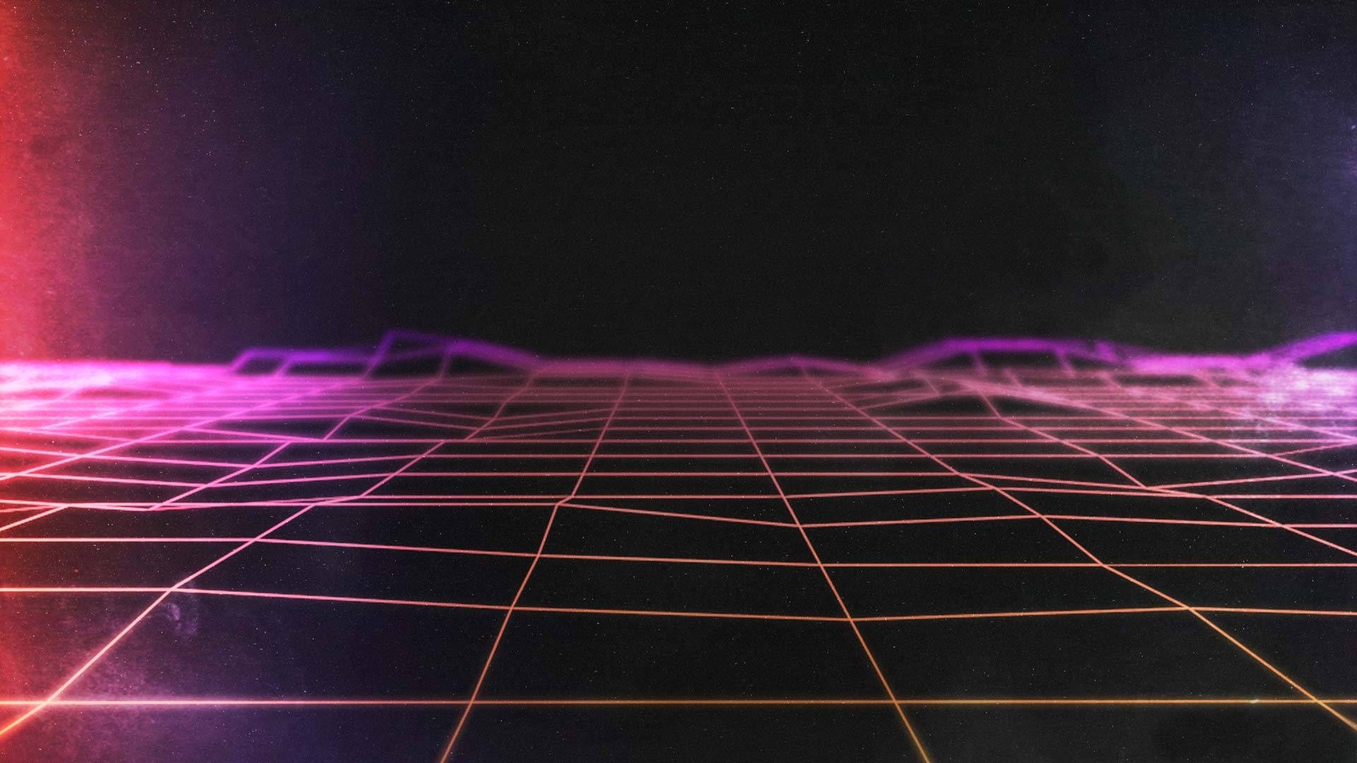 Cruise Through a Purple Retrowave Terrain Wallpaper