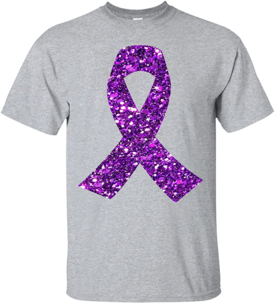 Purple Ribbon Glitter Design T Shirt PNG