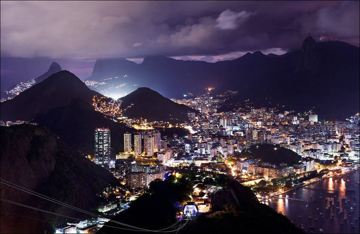 Purple Rio South America Cityscape Wallpaper