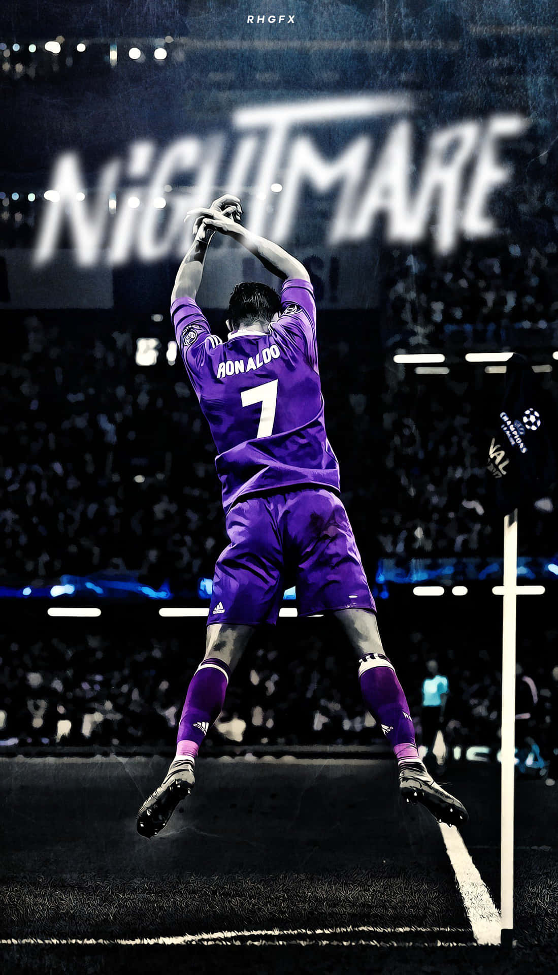 Purple_ Ronaldo_ Celebration_ Artwork Wallpaper