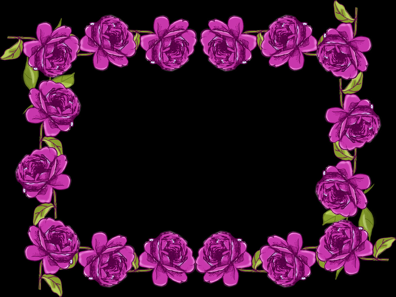 Purple Rose Frame Design PNG