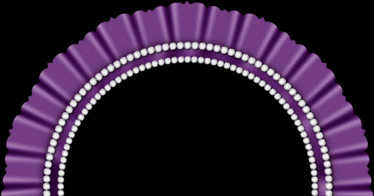 Purple Round Framewith Pearls PNG