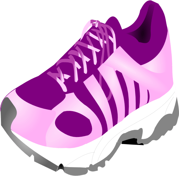Purple Running Shoe Illustration PNG