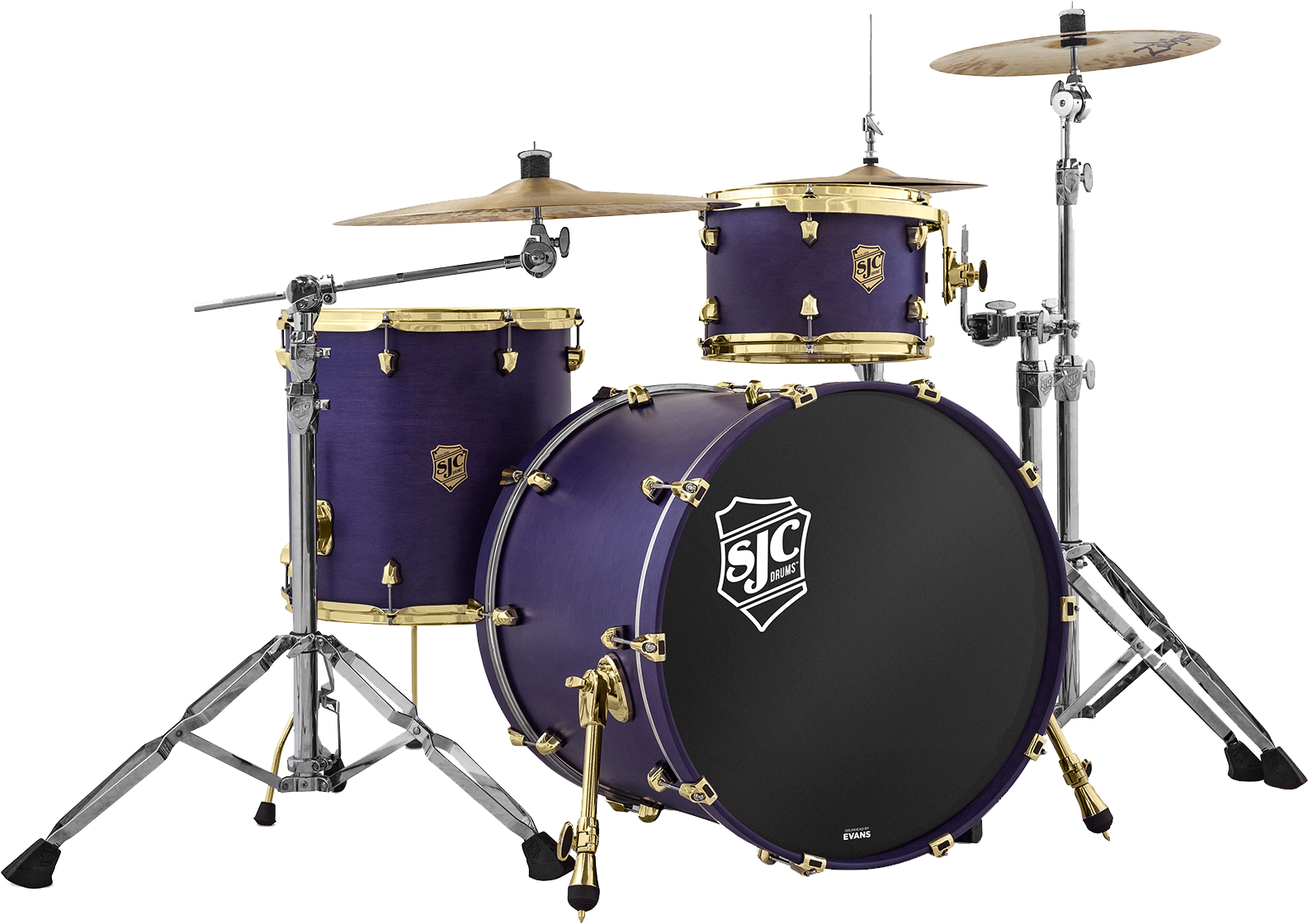 Purple S J C Drum Set PNG