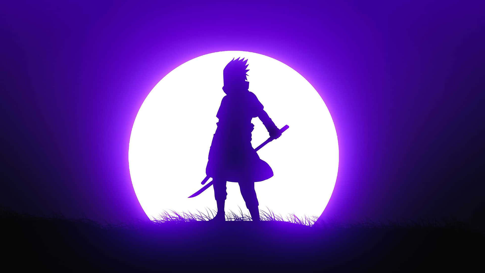 Einintensiver, Imposanter Blick Von Purple Sasuke. Wallpaper