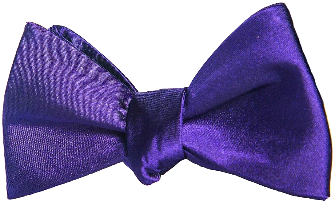 Purple Satin Bow Tie PNG
