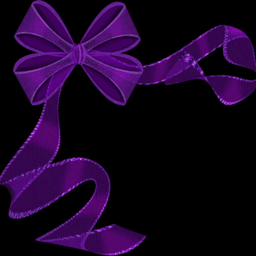 Purple Satin Ribbon Bow PNG