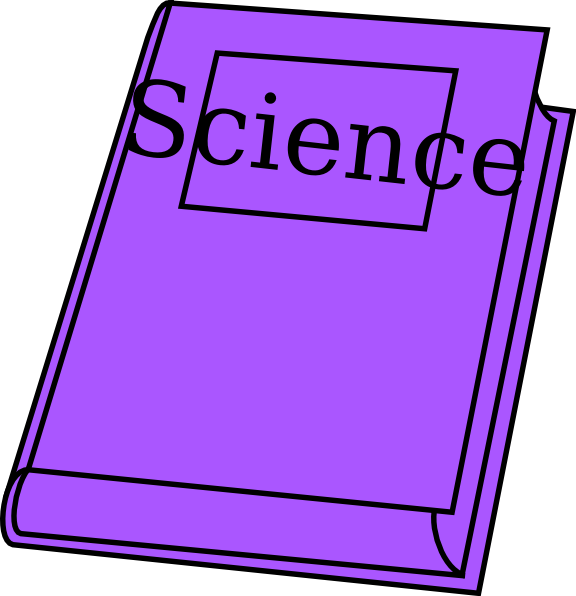 Purple Science Textbook Cover PNG