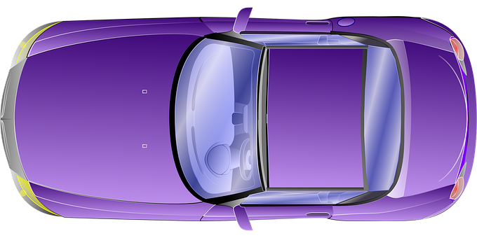 Purple Sedan Top View Illustration PNG
